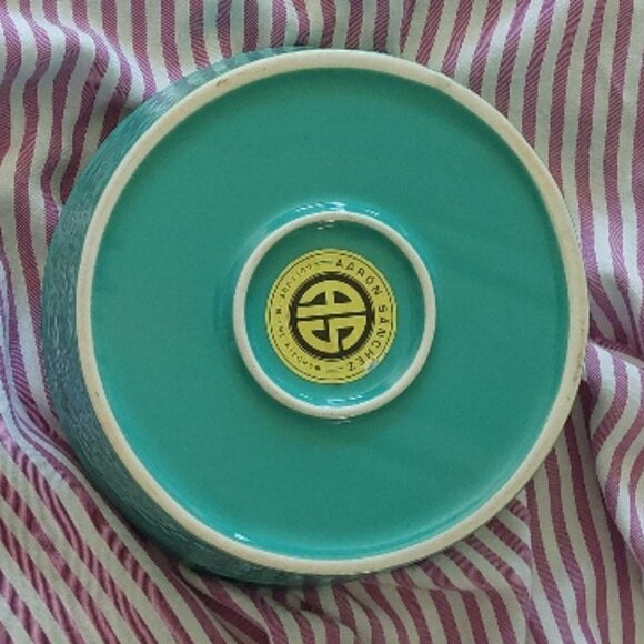 Blue Jean Chef Aaron Sanchez Green Distressed Ceramic Serving Bowl - Picture 3 of 7